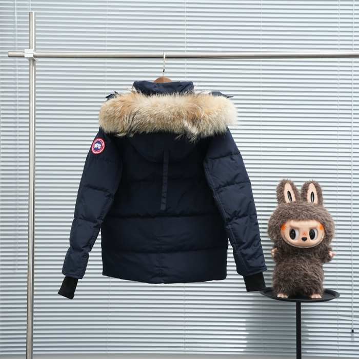 Yupoo Canada Goose puffer black fur hood Canada Goose down jacket puffer black fur hood Navy 003