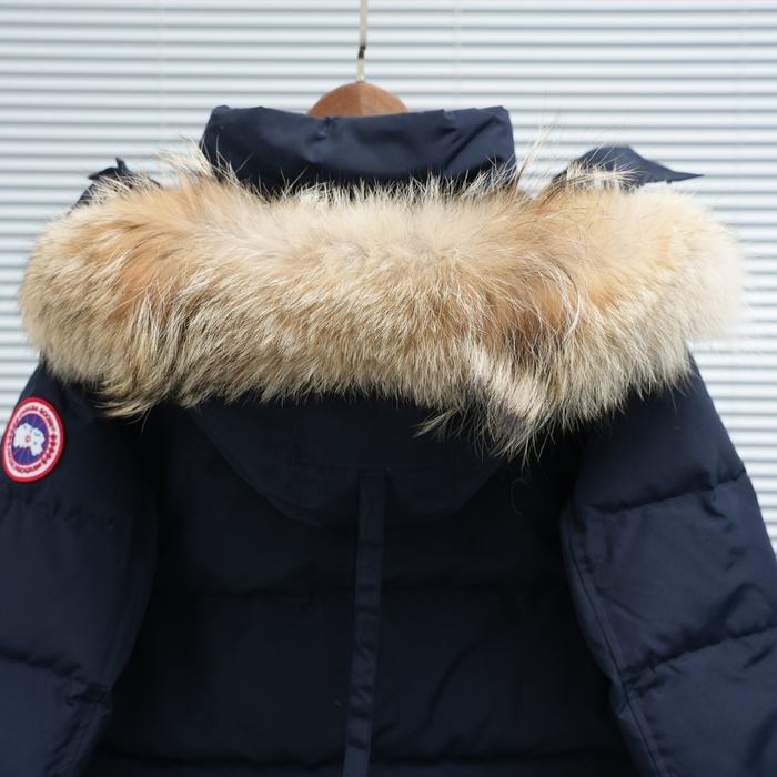 Yupoo Canada Goose puffer black fur hood Canada Goose down jacket puffer black fur hood Navy 003