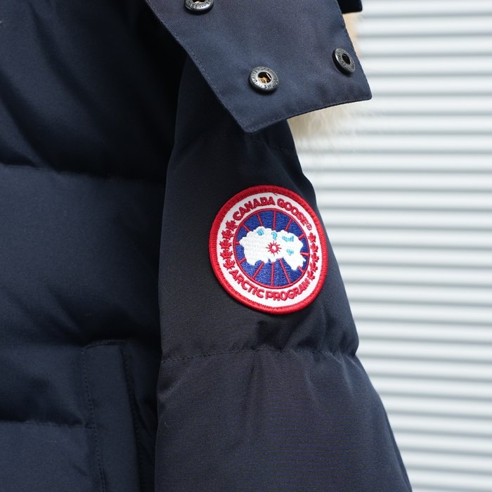 Yupoo Canada Goose puffer black fur hood Canada Goose down jacket puffer black fur hood Navy 003