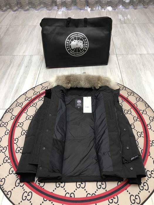 Yupoo Canada Goose puffer black fur trim hood Canada Goose down jacket winter black fur hood Black 009