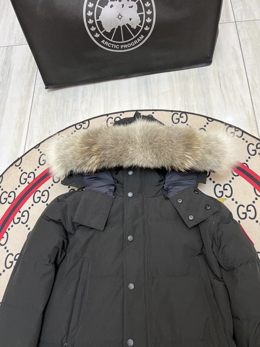 Yupoo Canada Goose puffer black fur trim hood Canada Goose down jacket winter black fur hood Black 009