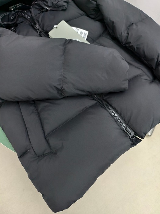 Yupoo Canada Goose puffer black hooded Canada Goose down jacket quilted black fur trim Black 020