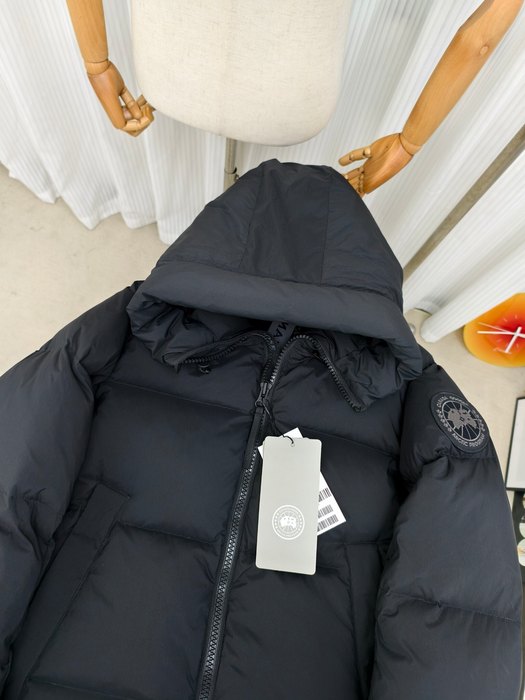 Yupoo Canada Goose puffer black hooded Canada Goose down jacket quilted black fur trim Black 020