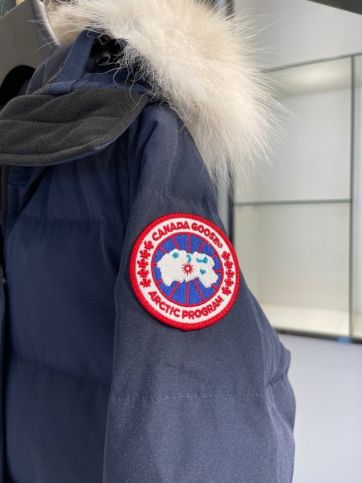 Yupoo Canada Goose puffer blue fur hood Canada Goose down jacket puffer navy fur hood Navy 015