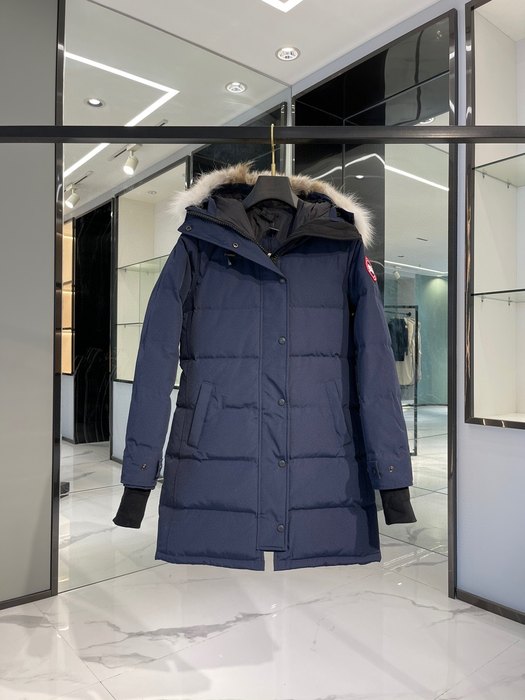 Yupoo Canada Goose puffer blue fur hood Canada Goose down jacket puffer navy fur hood Navy 015