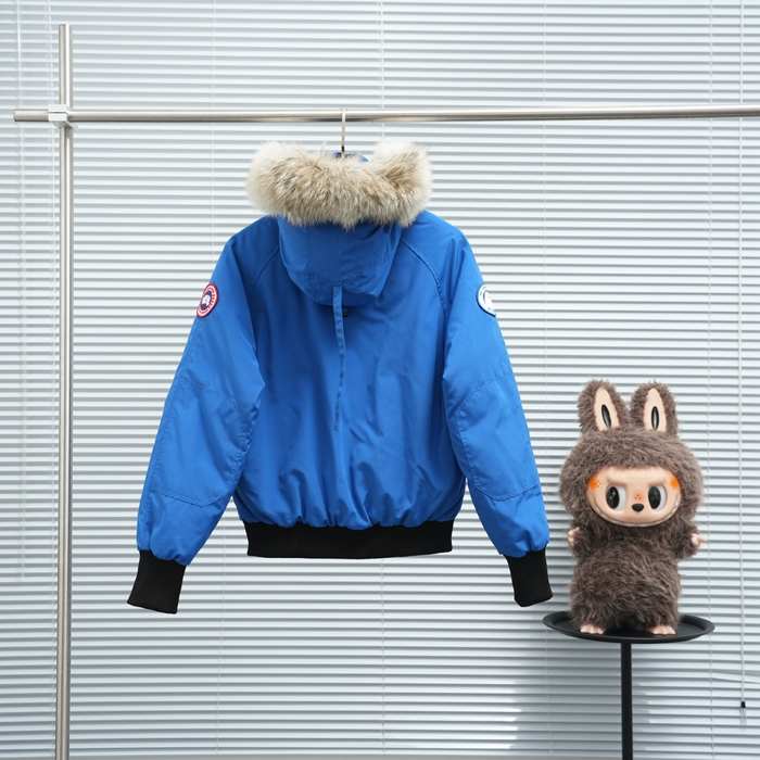 Yupoo Canada Goose puffer blue patches Canada Goose down jacket puffer blue fur hood Blue 001
