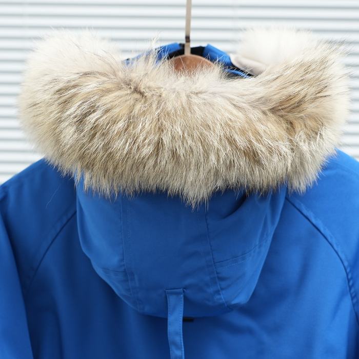 Yupoo Canada Goose puffer blue patches Canada Goose down jacket puffer blue fur hood Blue 001
