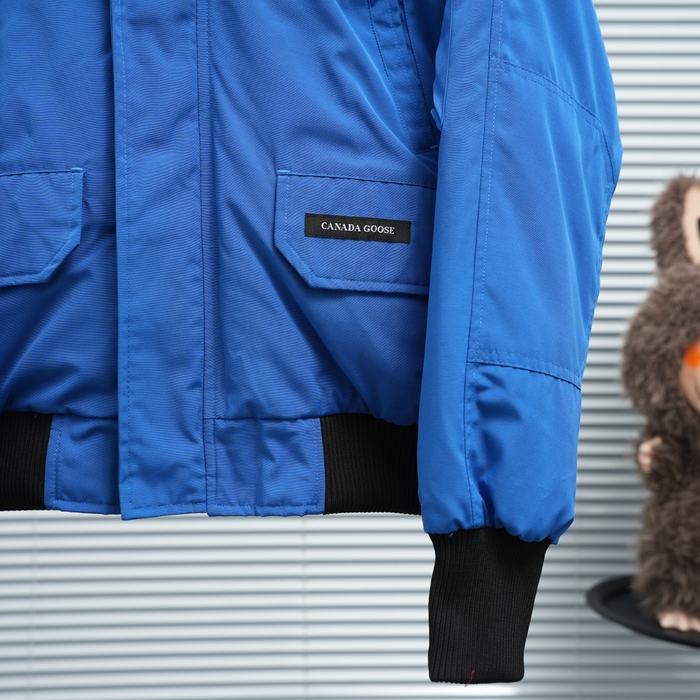 Yupoo Canada Goose puffer blue patches Canada Goose down jacket puffer blue fur hood Blue 001