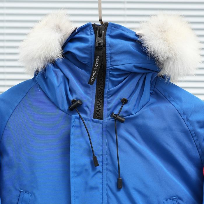 Yupoo Canada Goose puffer blue patches Canada Goose down jacket puffer blue fur hood Blue 001