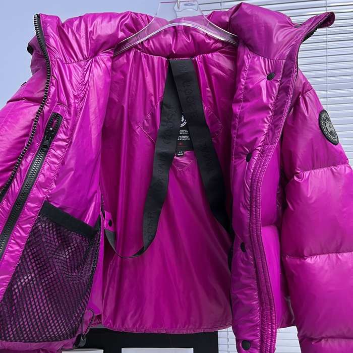 Yupoo Canada Goose puffer jacket pink shiny Canada Goose down jacket puffer pink short Red 007