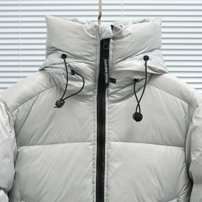 Yupoo Canada Goose puffer lightgray hooded Canada Goose down jacket puffer grey zipper Grey 010