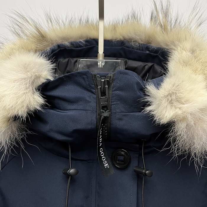 Yupoo Canada Goose puffer navy fur hood Canada Goose down jacket fur trim navy parkajacket Navy 001