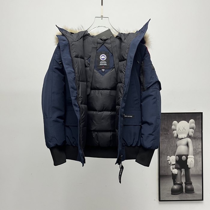 Yupoo Canada Goose puffer navy fur hood Canada Goose down jacket fur trim navy parkajacket Navy 001