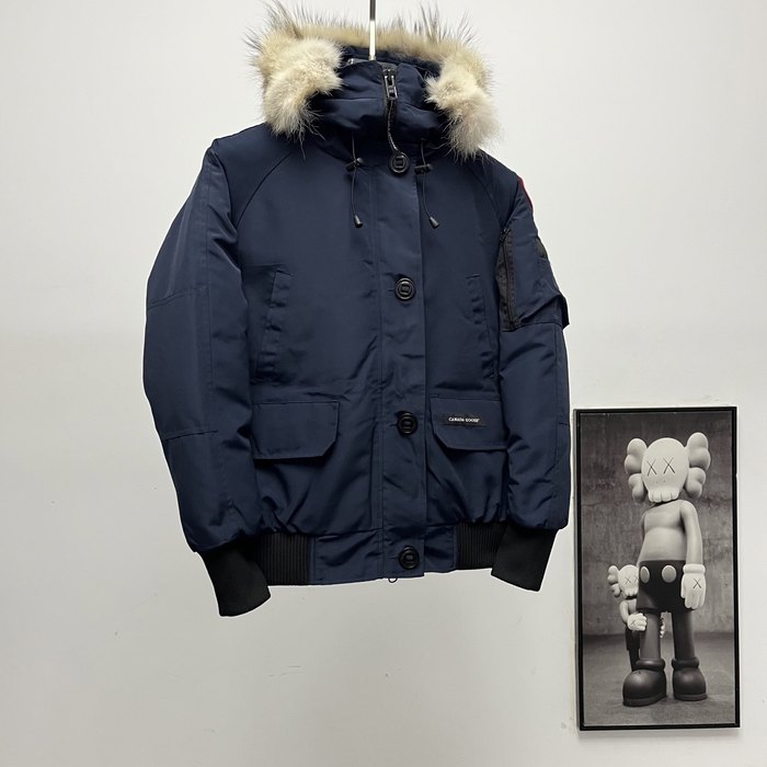 Yupoo Canada Goose puffer navy fur hood Canada Goose down jacket fur trim navy parkajacket Navy 001