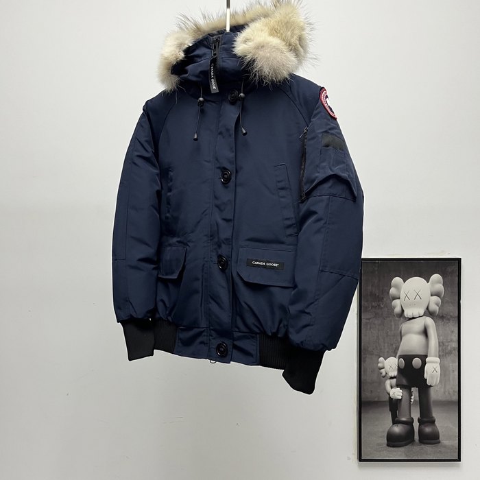 Yupoo Canada Goose puffer navy fur hood Canada Goose down jacket fur trim navy parkajacket Navy 001