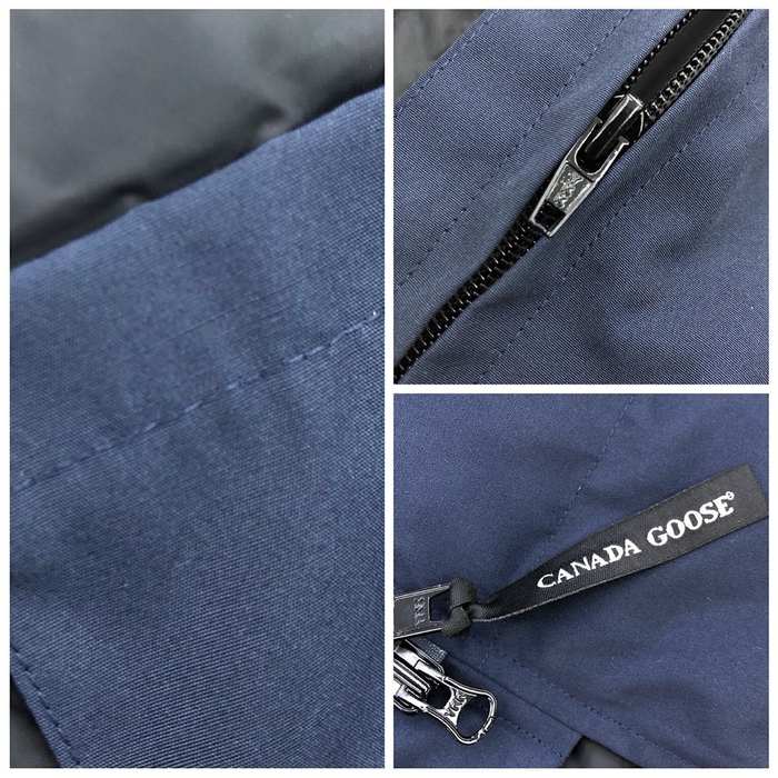 Yupoo Canada Goose puffer navy fur hood Canada Goose down jacket long navy fur hood coat Navy 013