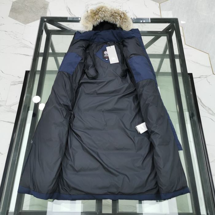 Yupoo Canada Goose puffer navy fur hood Canada Goose down jacket long navy fur hood coat Navy 013