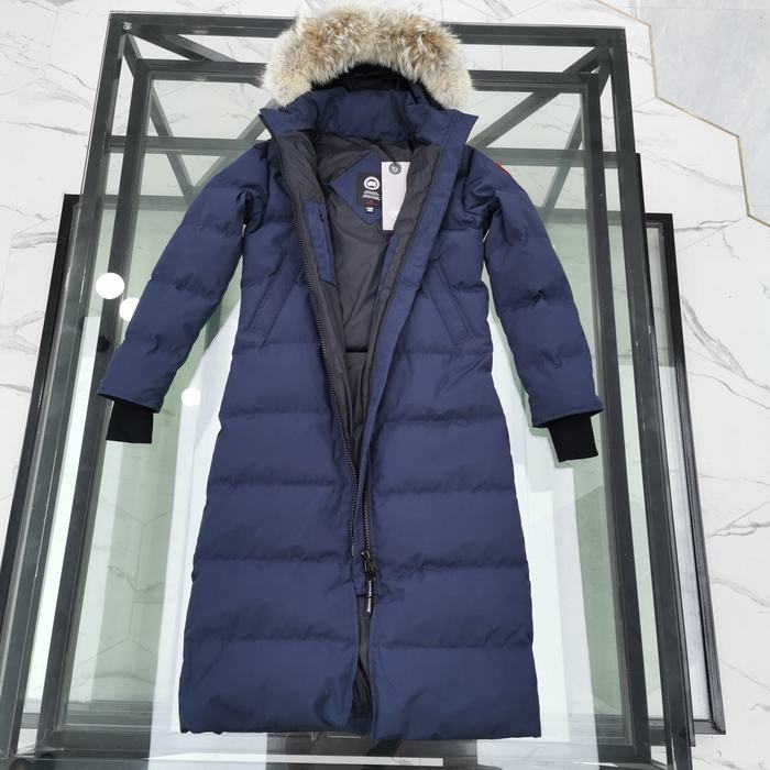 Yupoo Canada Goose puffer navy fur hood Canada Goose down jacket long navy fur hood coat Navy 013