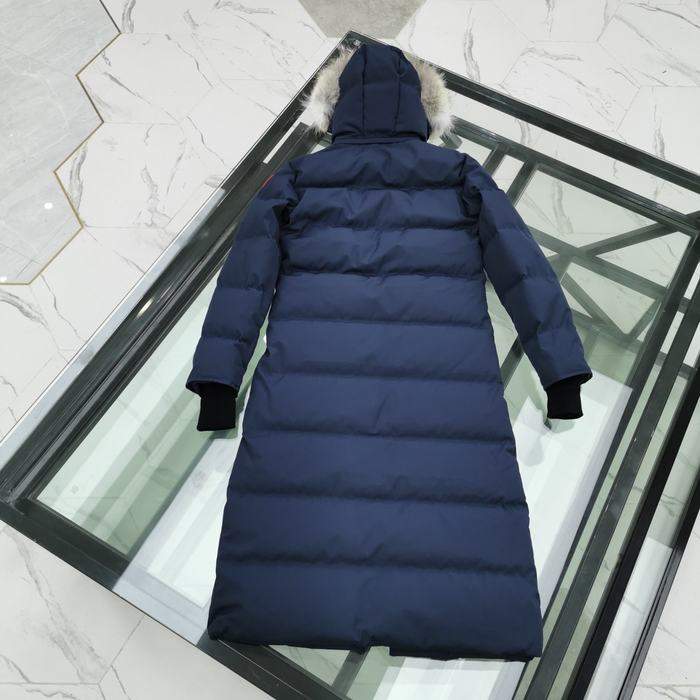Yupoo Canada Goose puffer navy fur hood Canada Goose down jacket long navy fur hood coat Navy 013