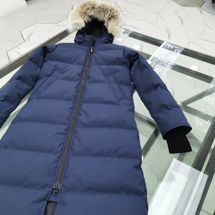 Yupoo Canada Goose puffer navy fur hood Canada Goose down jacket long navy fur hood coat Navy 013
