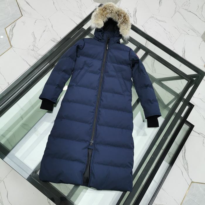 Yupoo Canada Goose puffer navy fur hood Canada Goose down jacket long navy fur hood coat Navy 013
