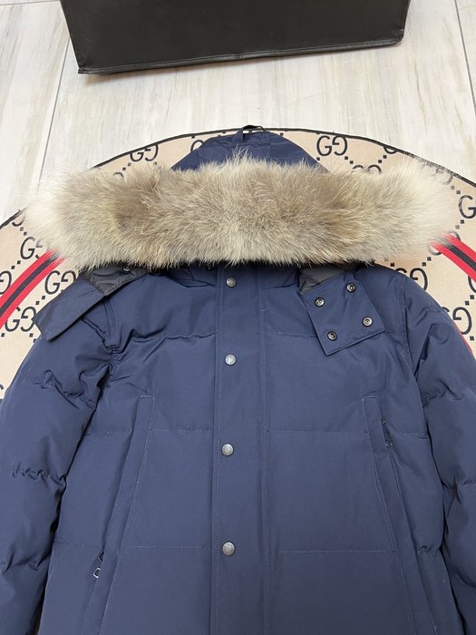 Yupoo Canada Goose puffer navy fur hood Canada Goose down jacket puffer navy fur hood Navy 003