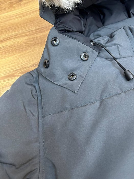 Yupoo Canada Goose puffer navy fur hood Canada Goose down jacket winter blue hooded fur Grey 018