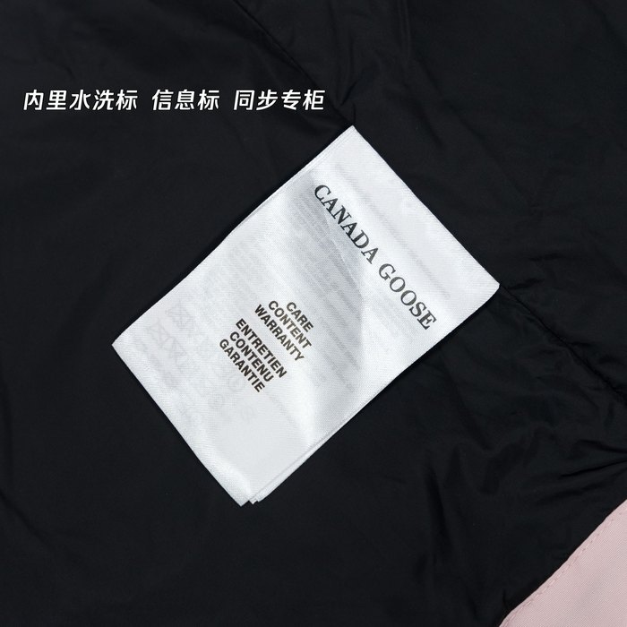 Yupoo Canada Goose puffer pink badge patch Canada Goose down jacket puffer pink badge patch Beige 006