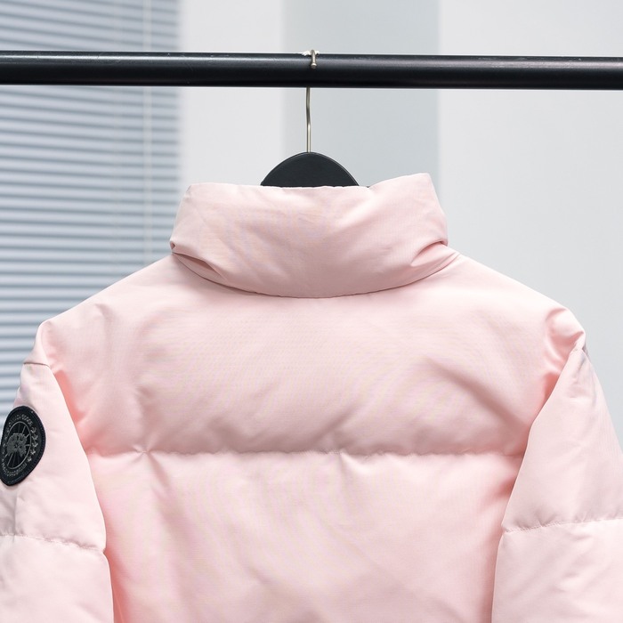 Yupoo Canada Goose puffer pink badge patch Canada Goose down jacket puffer pink badge patch Beige 006