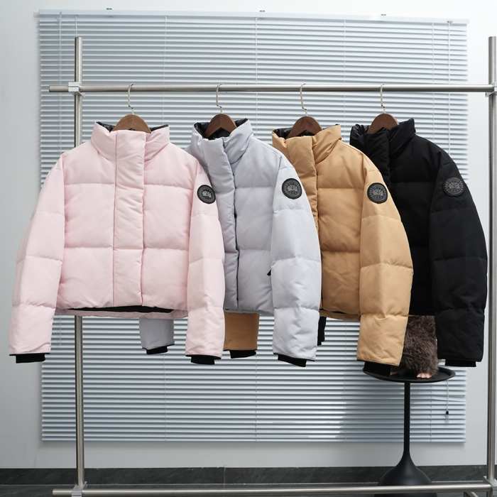 Yupoo Canada Goose puffer pink zipper Canada Goose down jacket puffer black button Black 048