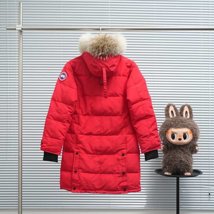 Yupoo Canada Goose puffer red fur hood Canada Goose down jacket puffer red fur hood Red 009