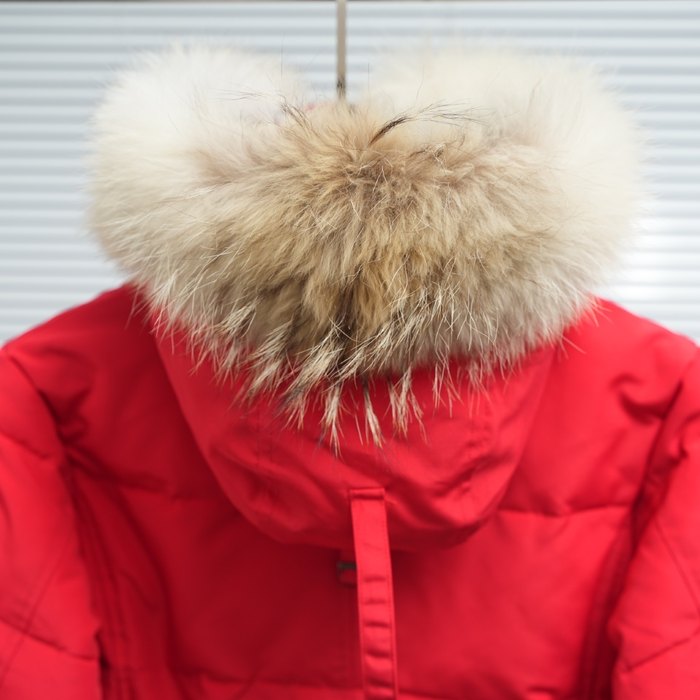 Yupoo Canada Goose puffer red fur hood Canada Goose down jacket puffer red fur hood Red 009