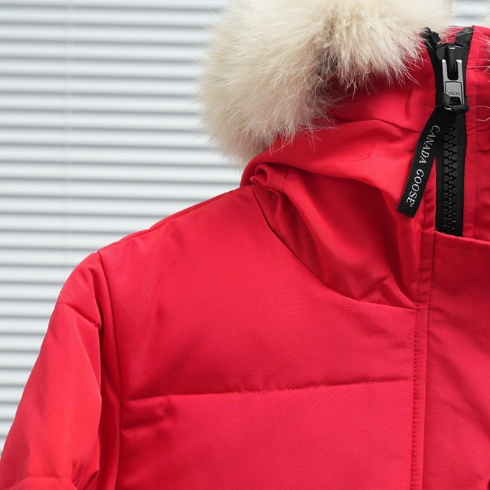 Yupoo Canada Goose puffer red fur hood Canada Goose down jacket puffer red fur hood Red 009