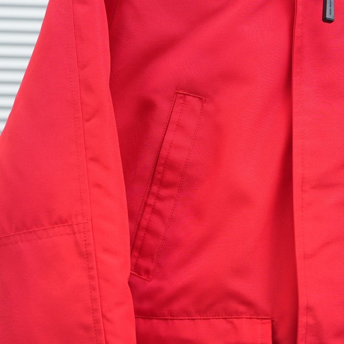 Yupoo Canada Goose puffer red logo patch Canada Goose down jacket puffer red hood Red 005