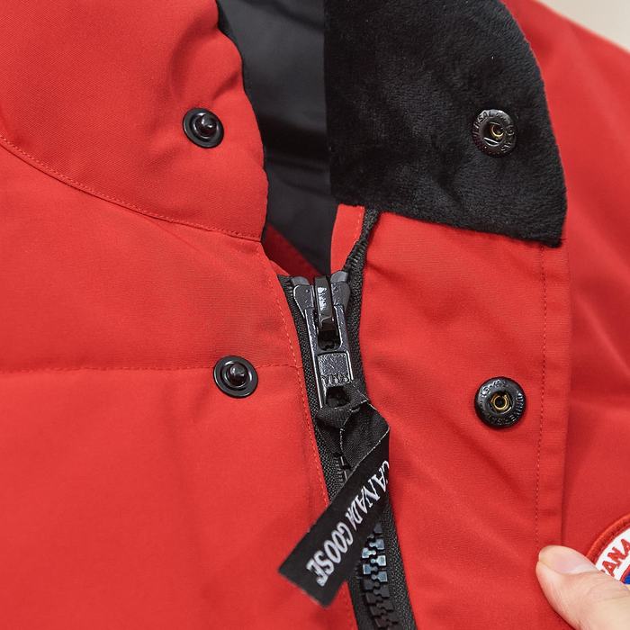 Yupoo Canada Goose puffer red patch vest Canada Goose down jacket puffer red patch vest Red 001