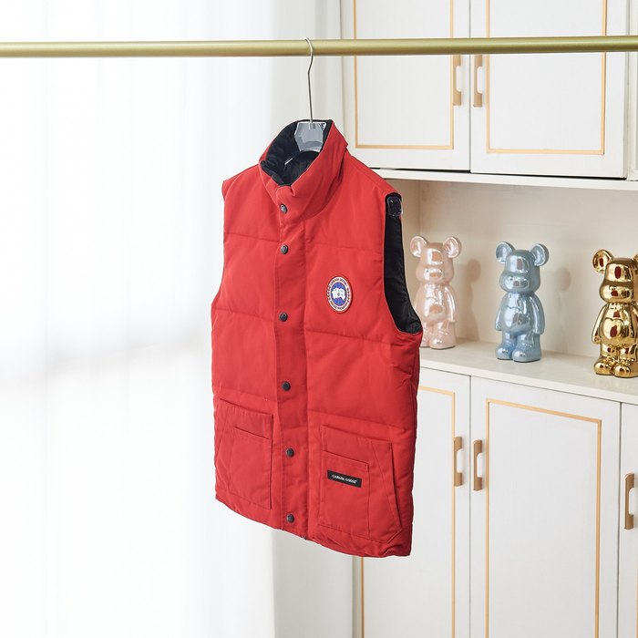 Yupoo Canada Goose puffer red patch vest Canada Goose down jacket puffer red patch vest Red 001