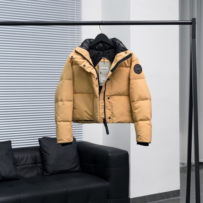 Yupoo Canada Goose puffer tan patch jacket Canada Goose down jacket puffer yellow badge patch Beige 005