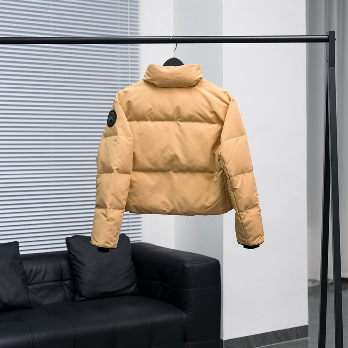 Yupoo Canada Goose puffer tan patch jacket Canada Goose down jacket puffer yellow badge patch Beige 005
