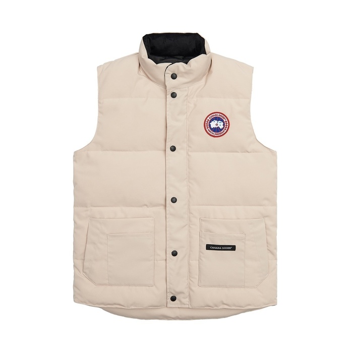 Yupoo Canada Goose puffer vest beige patch Canada Goose down jacket puffer beige patch vest Beige