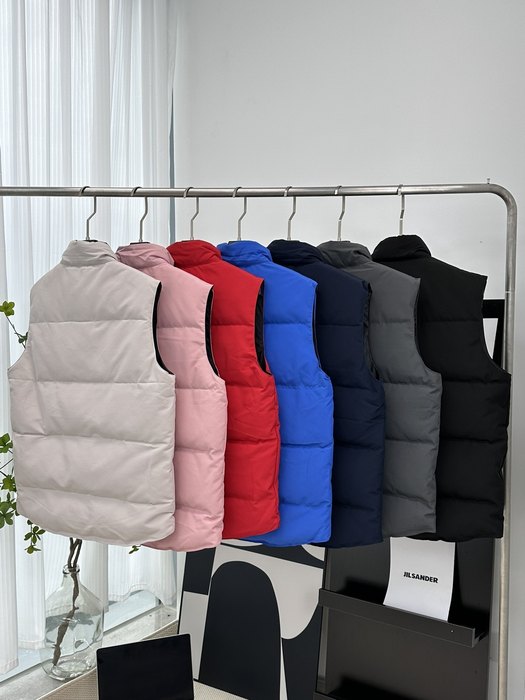 Yupoo Canada Goose puffer vest red zipper Canada Goose down jacket puffer vest various colors front pockets Blue 002