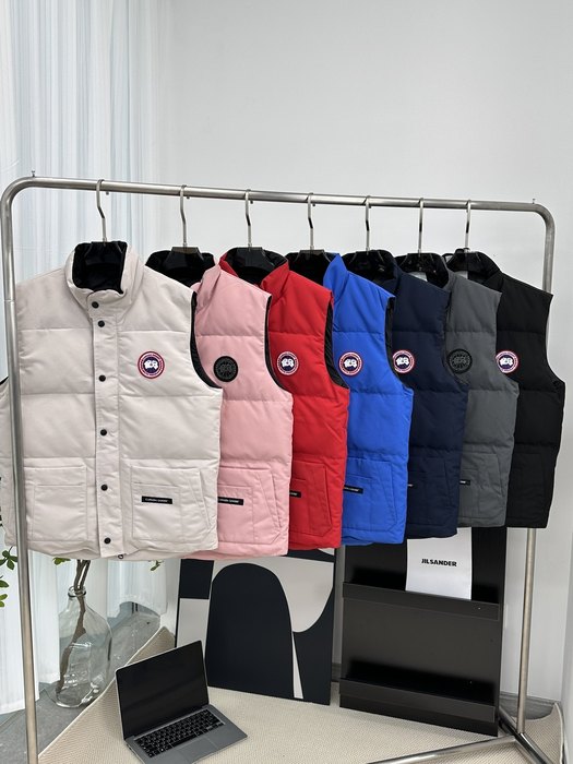 Yupoo Canada Goose puffer vest red zipper Canada Goose down jacket puffer vest various colors front pockets Blue 002