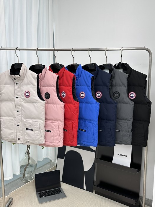 Yupoo Canada Goose puffer vest red zipper Canada Goose down jacket puffer vest various colors front pockets Blue 002
