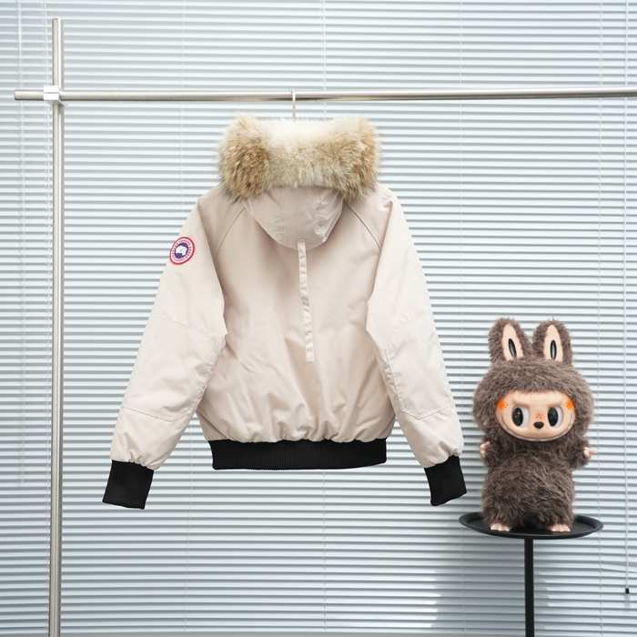 Yupoo Canada Goose puffer white fur hood Canada Goose down jacket puffer white fur hood Beige 002