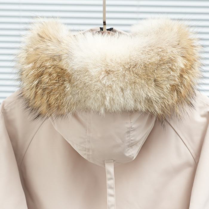 Yupoo Canada Goose puffer white fur hood Canada Goose down jacket puffer white fur hood Beige 002