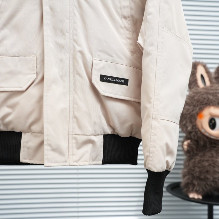 Yupoo Canada Goose puffer white fur hood Canada Goose down jacket puffer white fur hood Beige 002