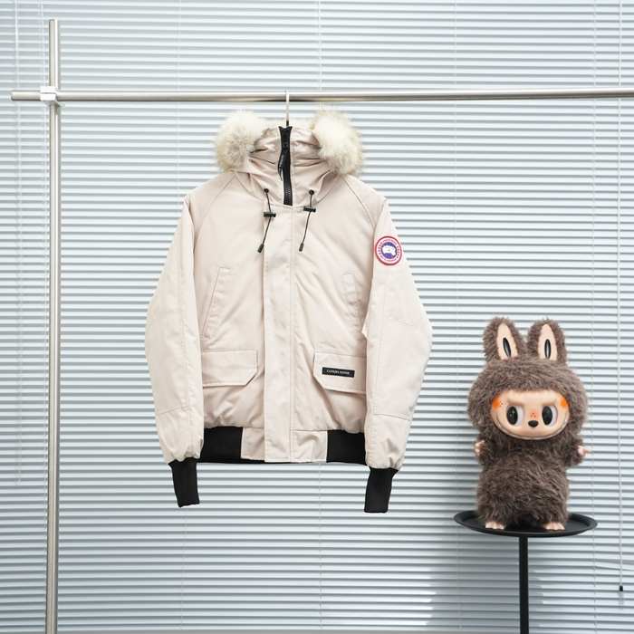 Yupoo Canada Goose puffer white fur hood Canada Goose down jacket puffer white fur hood Beige 002