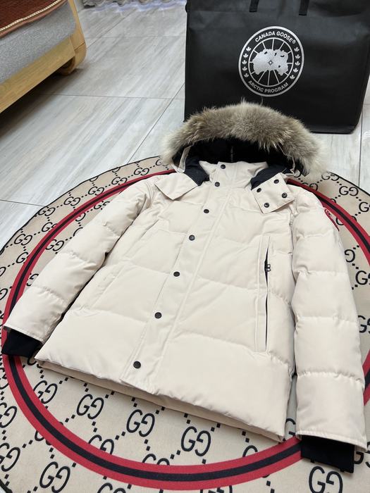 Yupoo Canada Goose puffer white fur hood Canada Goose down jacket puffer white fur hood Beige 004