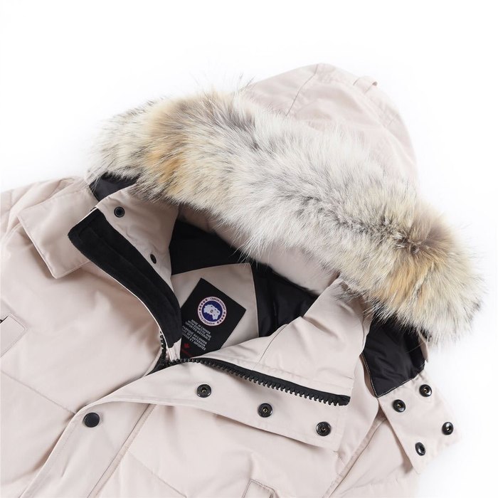 Yupoo Canada Goose puffer white fur hood Canada Goose down jacket puffer white fur hood Beige 015