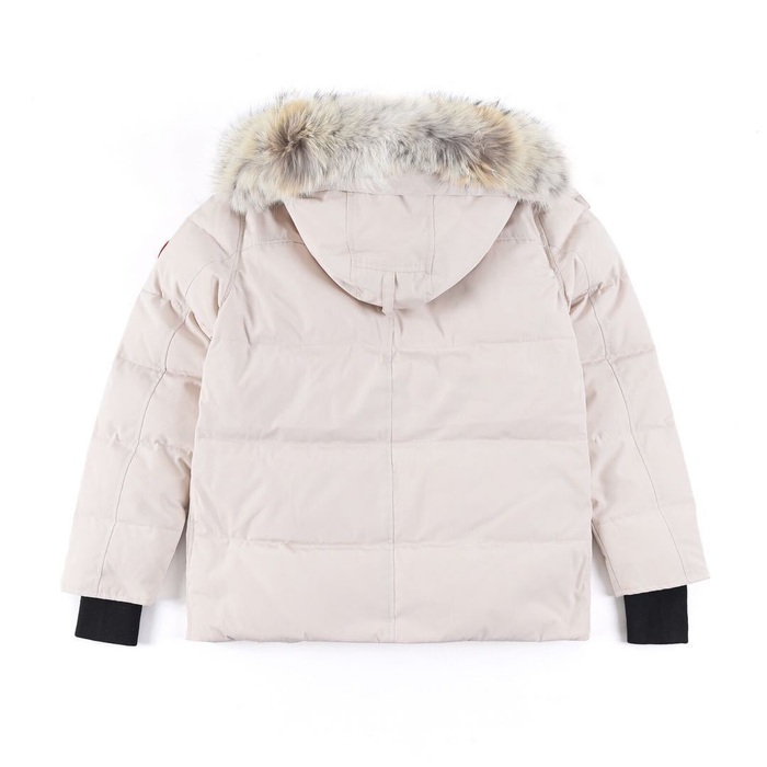 Yupoo Canada Goose puffer white fur hood Canada Goose down jacket puffer white fur hood Beige 015