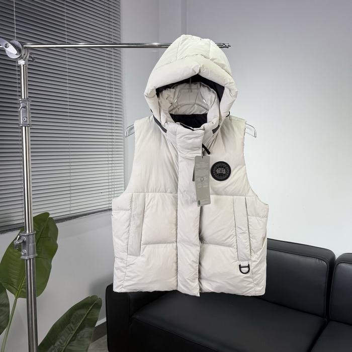 Yupoo Canada Goose puffer white hooded vest Canada Goose down jacket puffer white hooded vest White